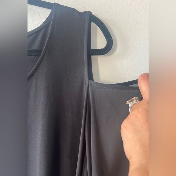 MSK BLK women’s Cut-Out Shoulders, Rhinestone Cuff, sheer sleeve Dress; Size 16 - Picture 4 of 9